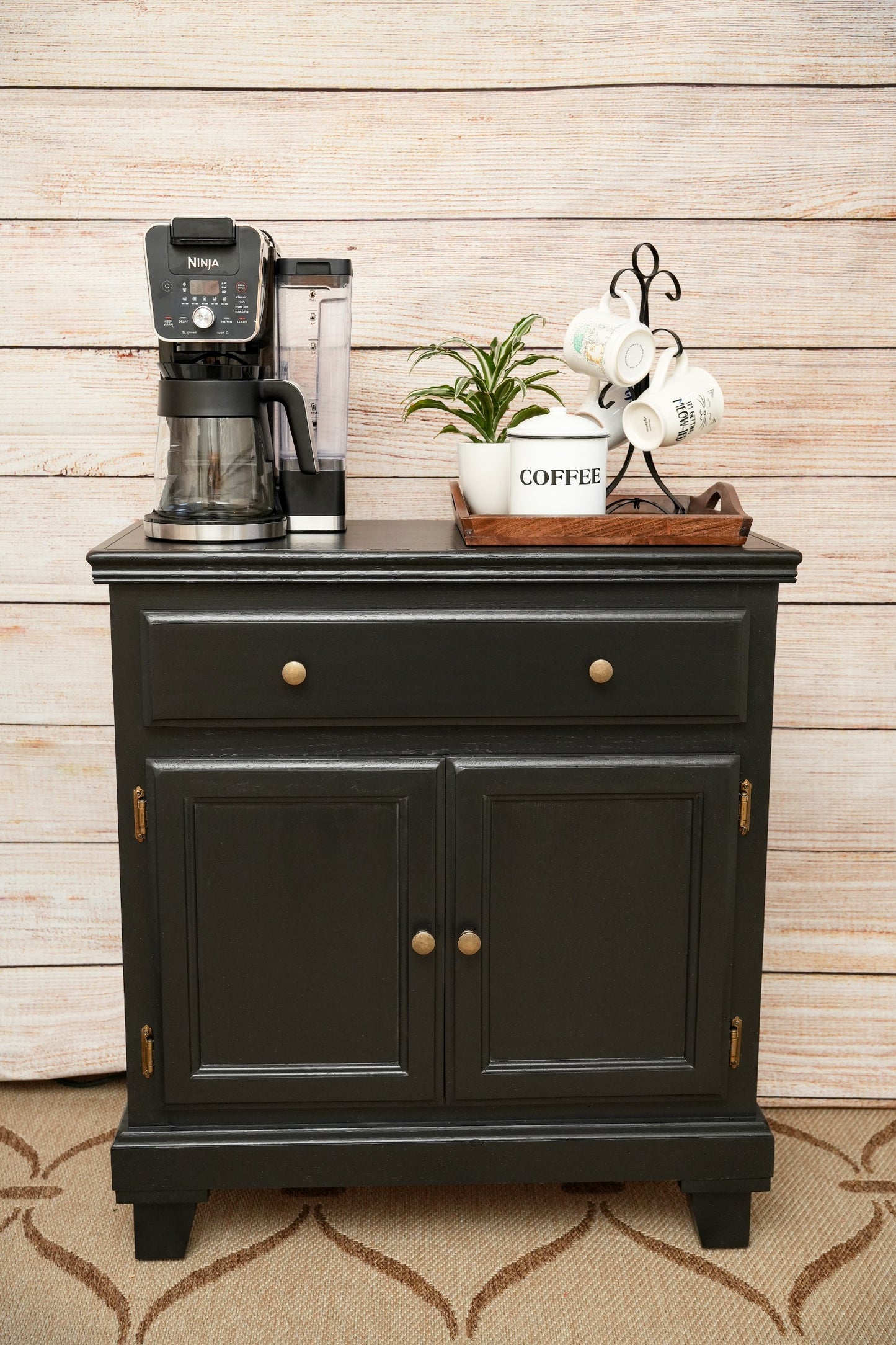 Black Coffee Bar/ Buffet/ Entryway/ Bar Cabinet