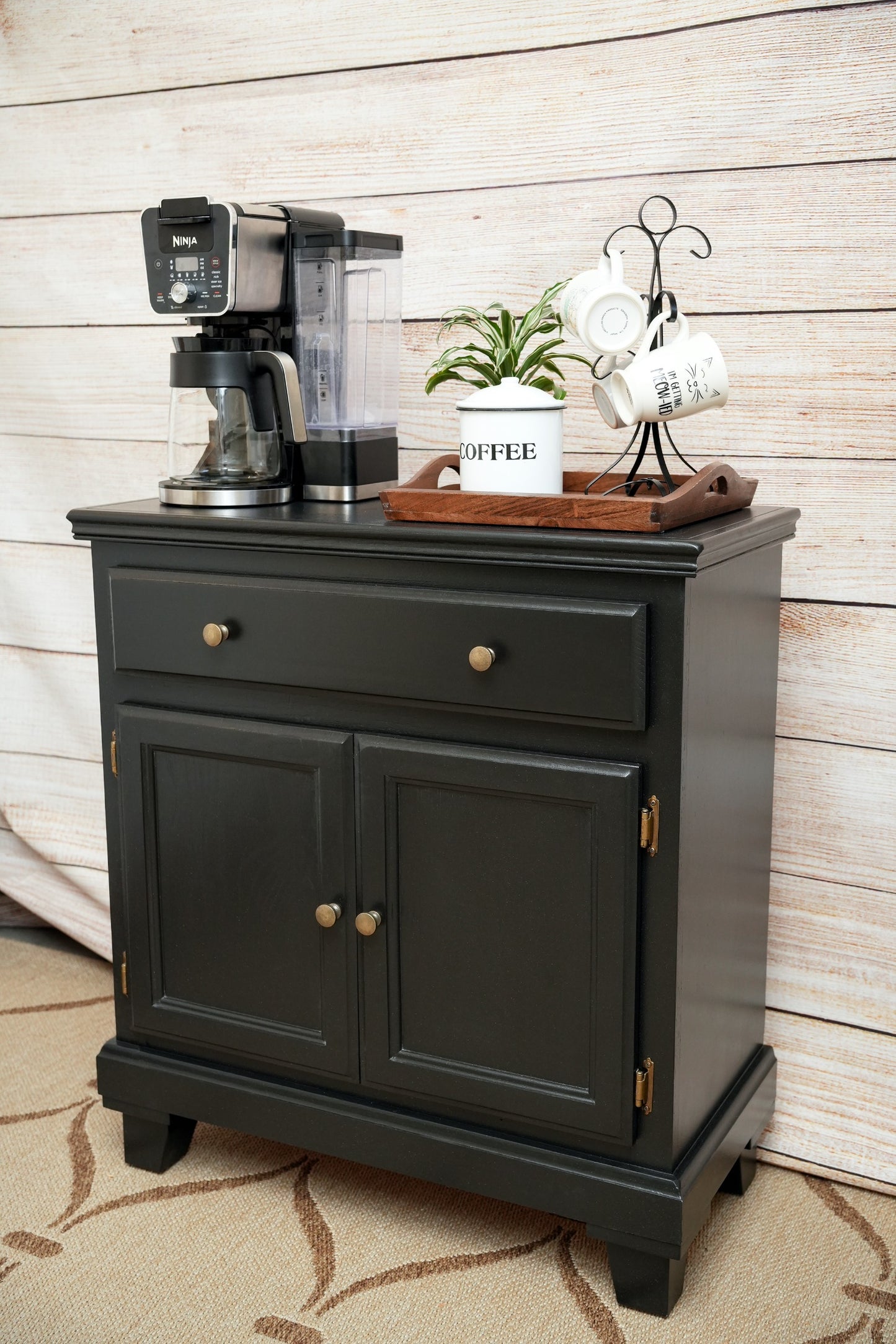 Black Coffee Bar/ Buffet/ Entryway/ Bar Cabinet