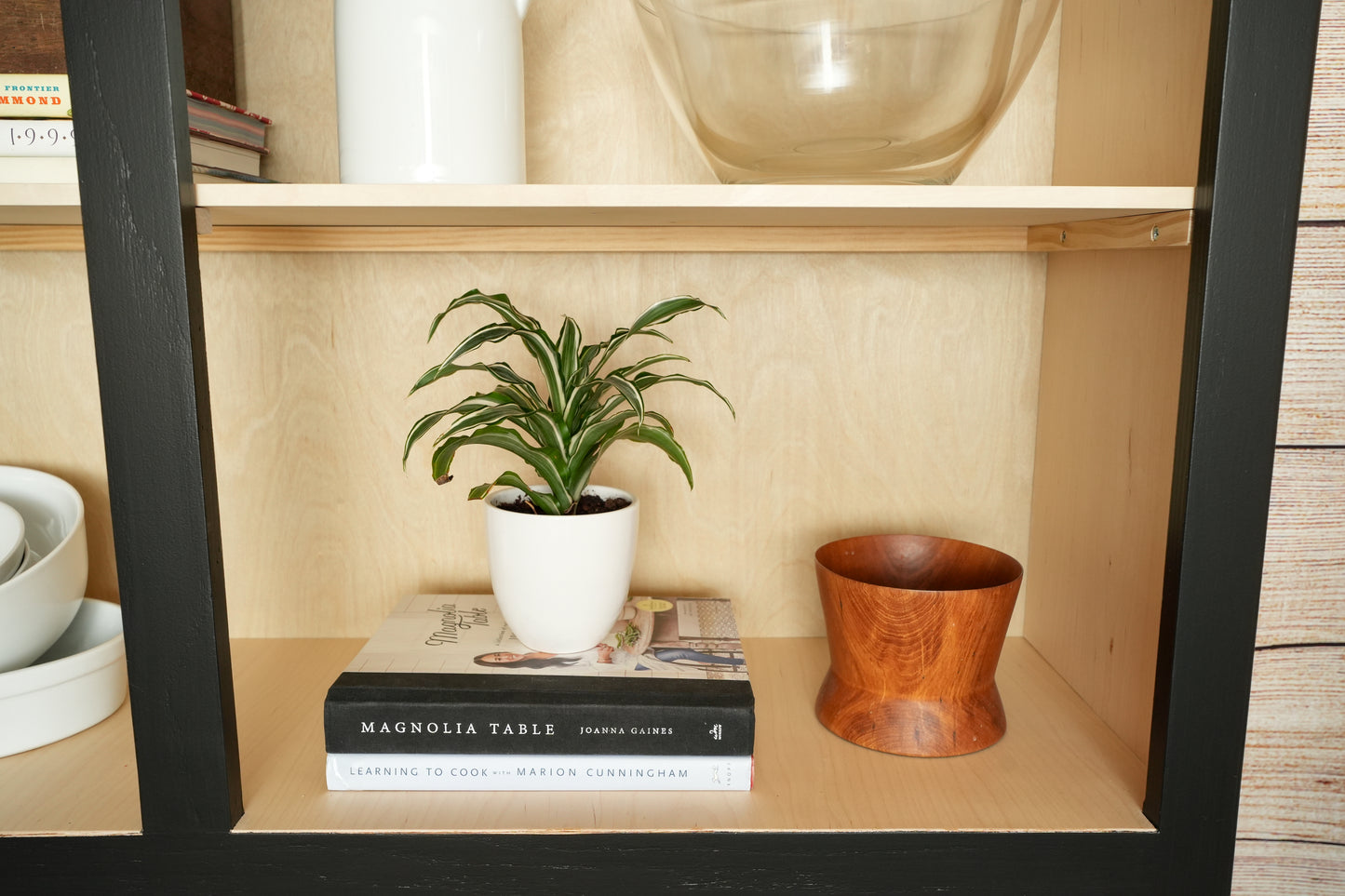 Solid Wood Black Cabinet and Hutch