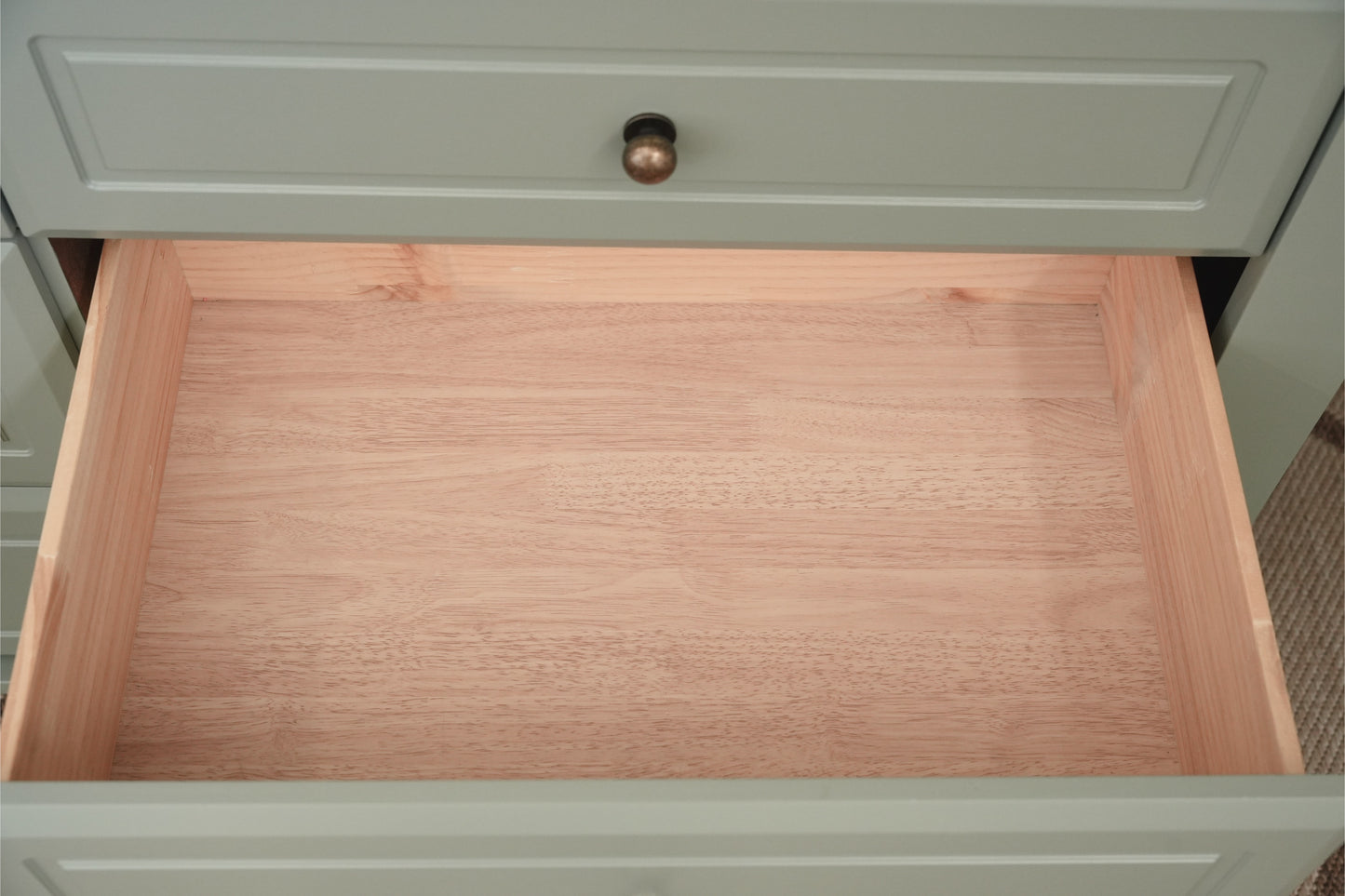 High Quality Wood Sage Green Wide Dresser