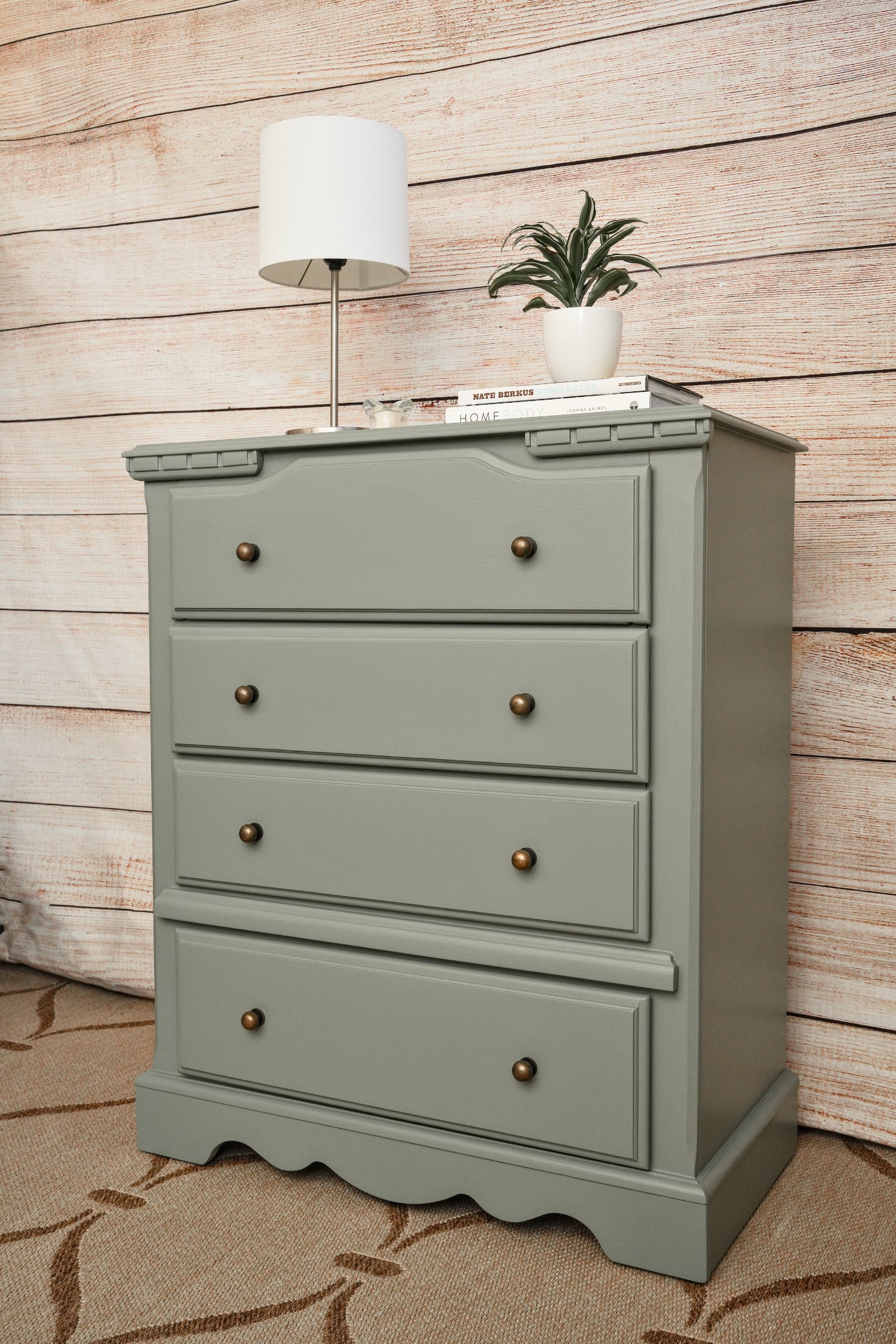Sage Green 4 Drawer 40" Tall Dresser