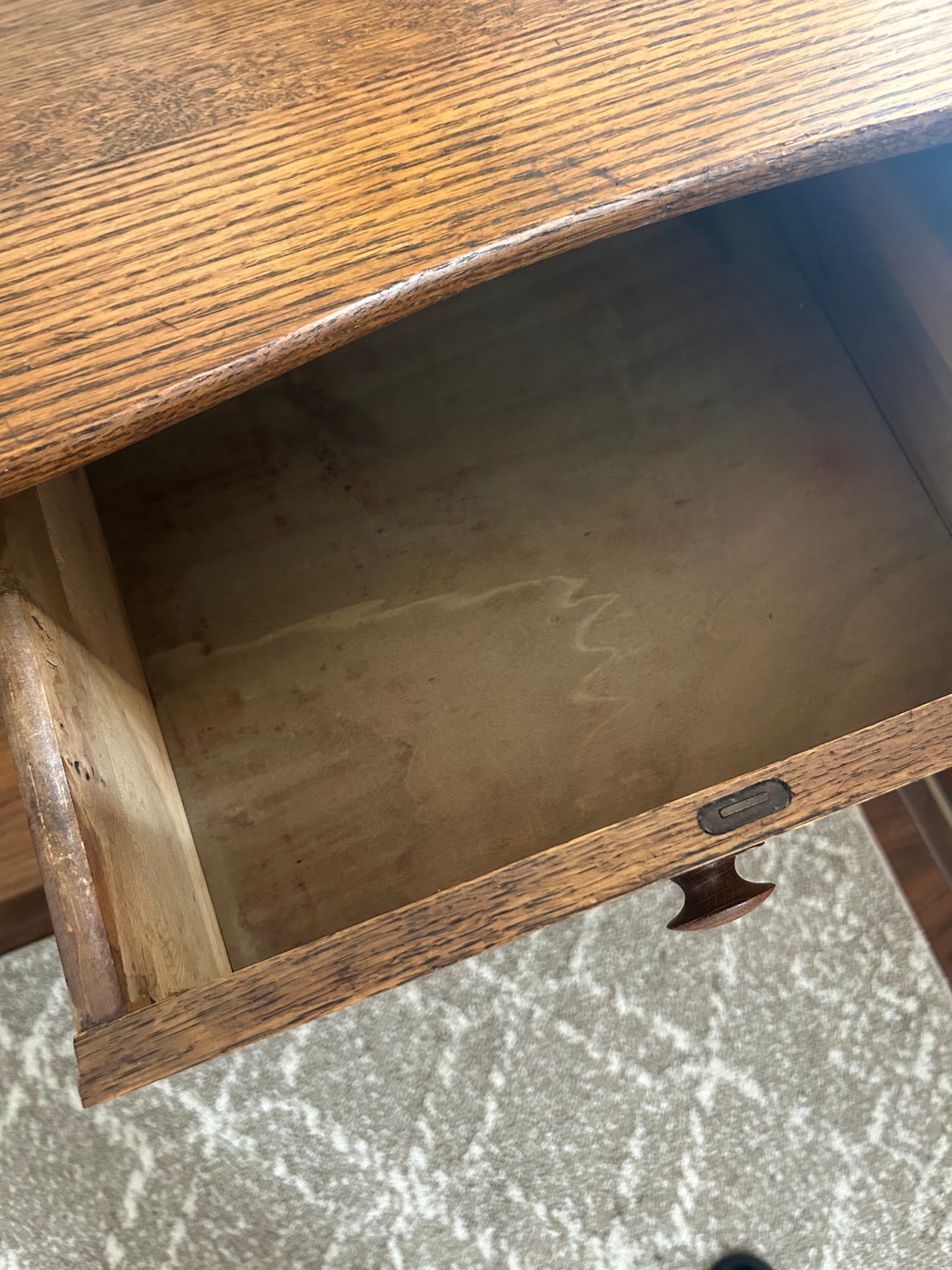 Antique Oak Serpentine Dresser