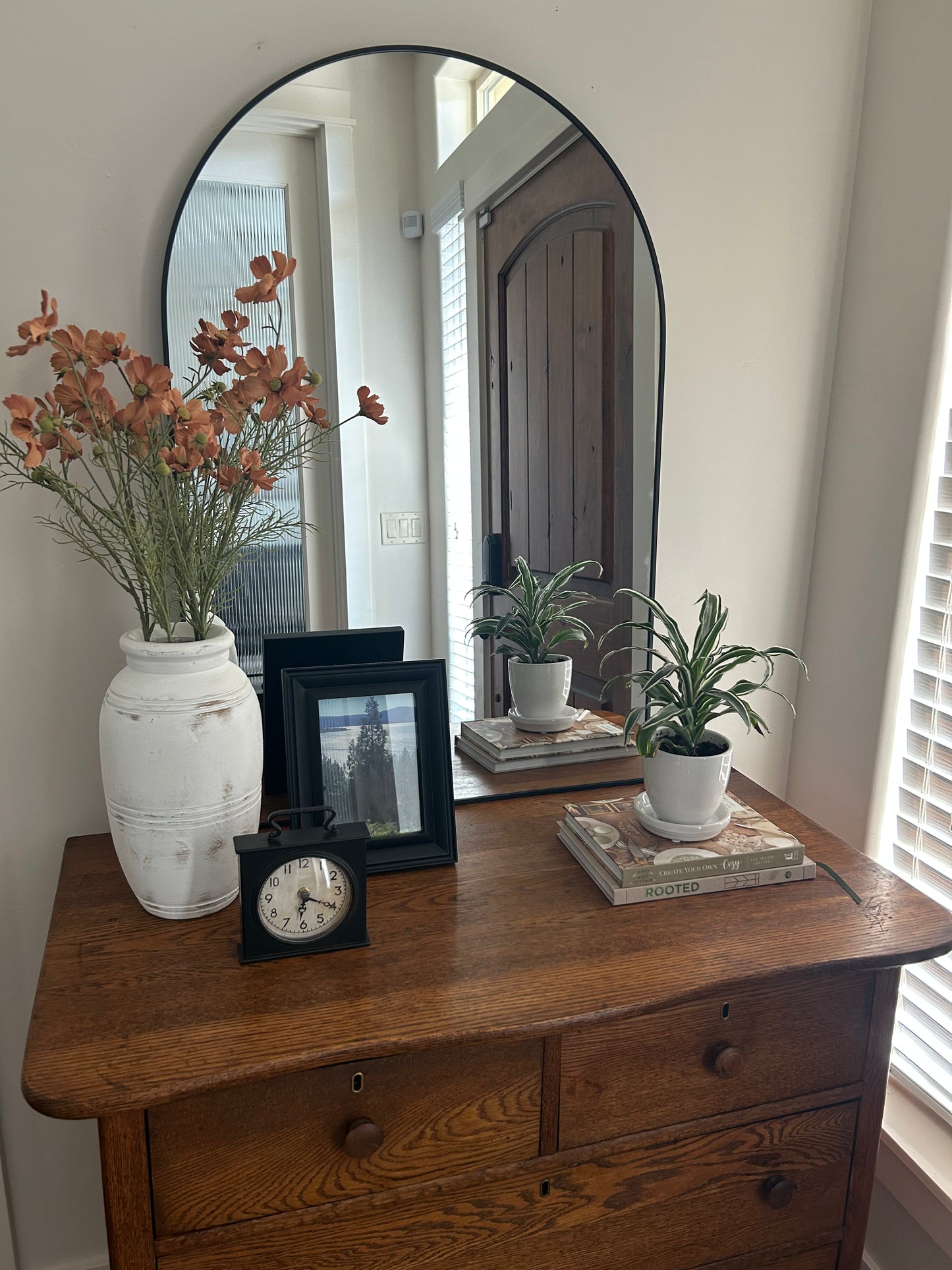 Antique Oak Serpentine Dresser