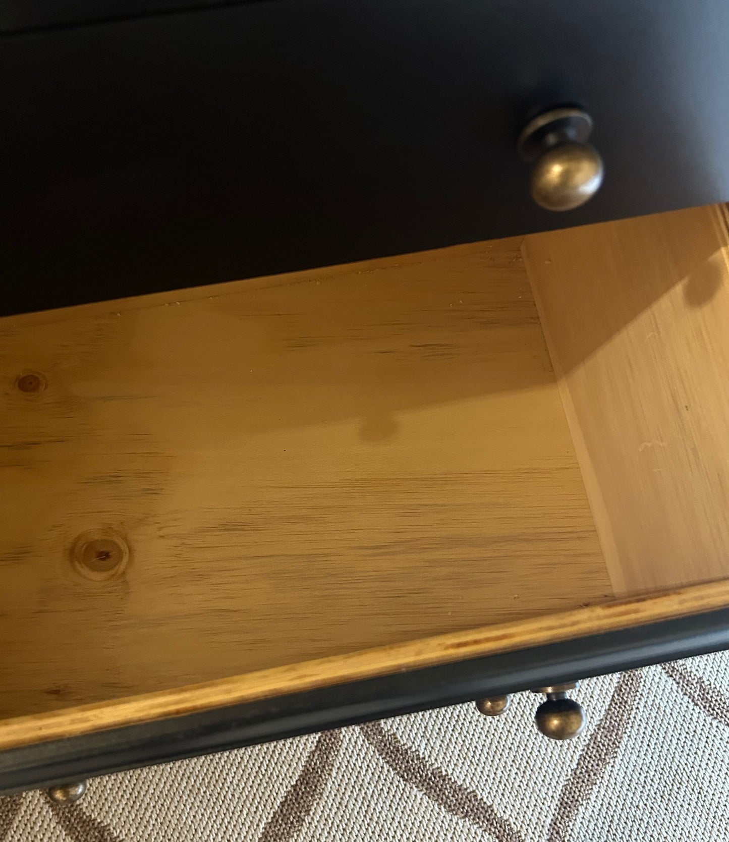 Black Solid Wood Wide Dresser and Nightstand
