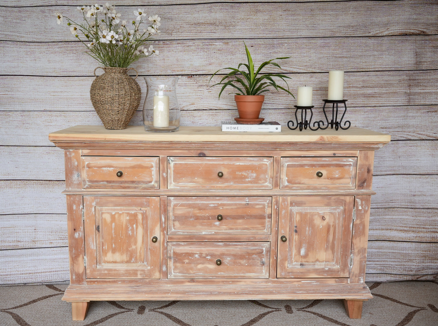 Solid Wood Distressed Buffet, Entryway Table, Coffee Bar
