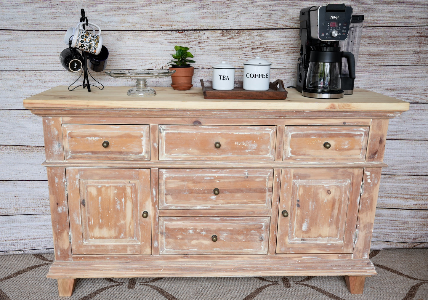 Solid Wood Distressed Buffet, Entryway Table, Coffee Bar