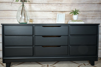 Solid Wood Black Dresser Set