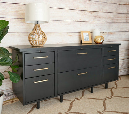 Mid-Century Modern Black Media Console/Sideboard/Dresser