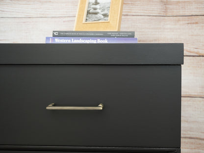 Wood Black MCM Wide Dresser