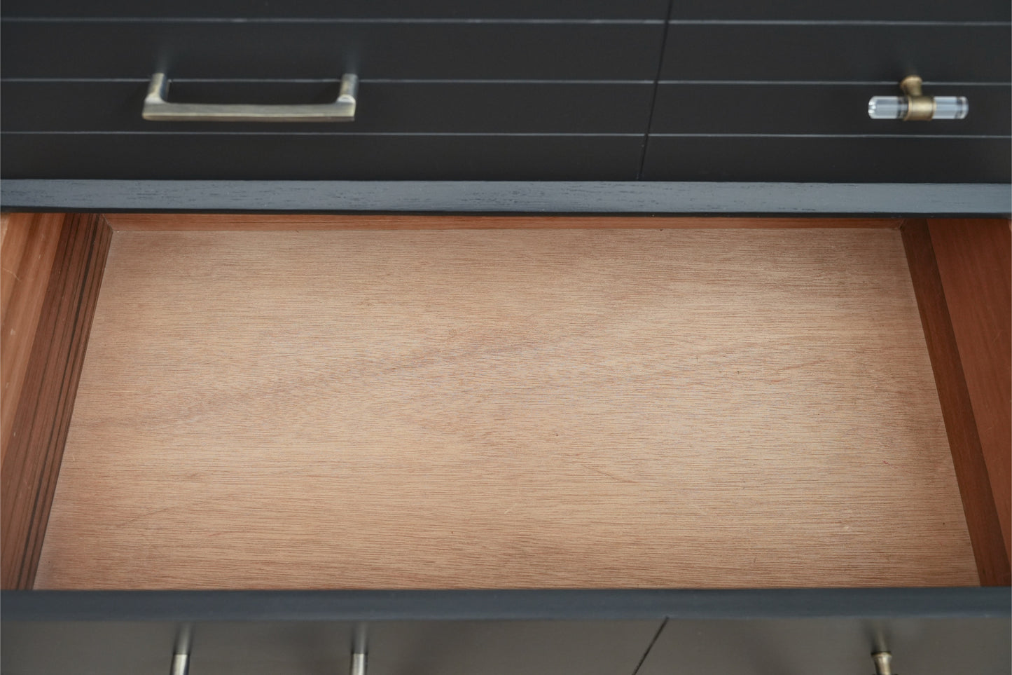 Wood Black MCM Wide Dresser