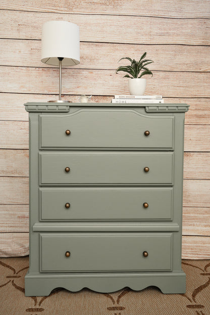 Sage Green 4 Drawer 40" Tall Dresser
