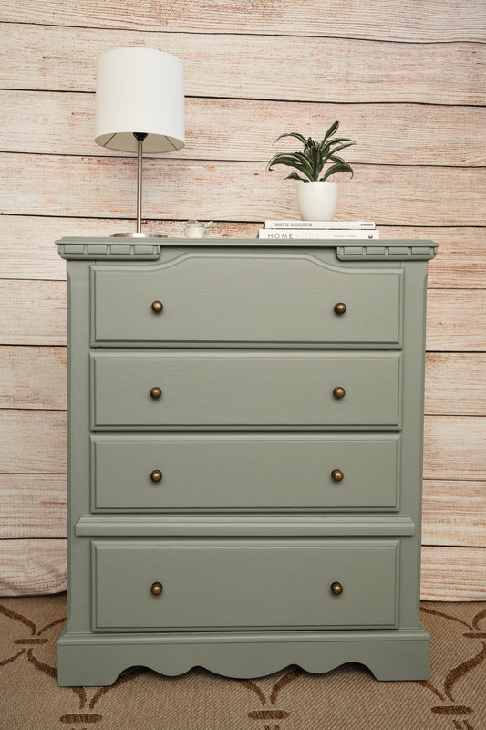 Sage Green 4 Drawer 40" Tall Dresser