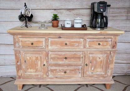 Solid Wood Distressed Buffet, Entryway Table, Coffee Bar